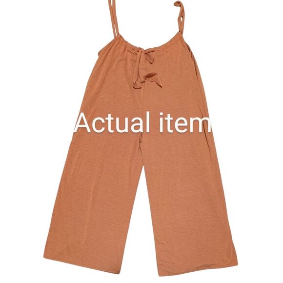 Bucketlist Wide Leg Solid Textured Suspender Pants size Medium R5104A bohemian - Picture 8 of 10